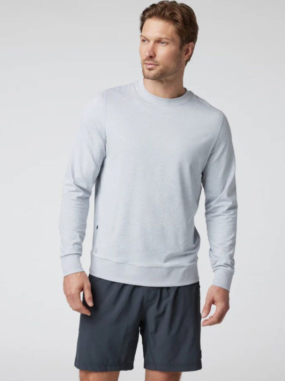 Vuori Men's Ponto Performance Crew Platinum Heather Size S